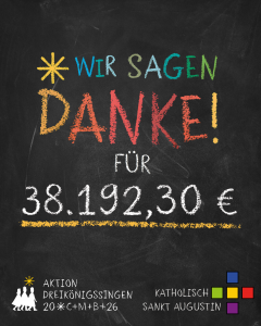 Sternsingeraktion SB Sankt Augustin Ergebnis