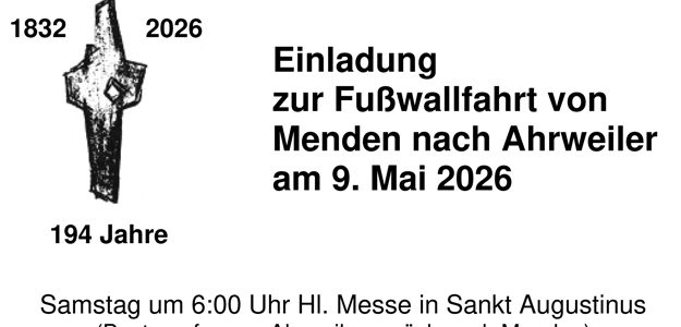 Fußwallfahrt nach Ahrweiler am 9. Mai 2026